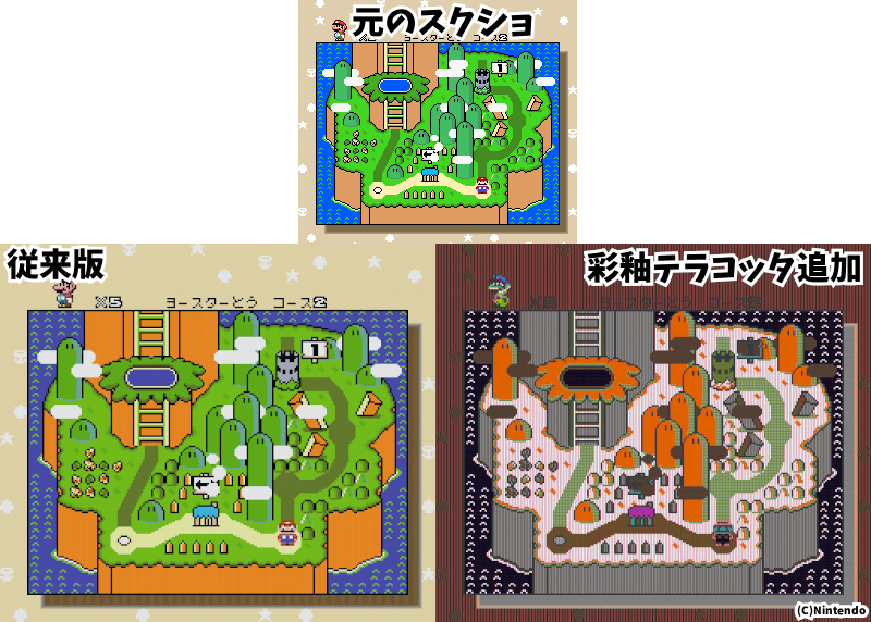 空や草地が彩釉テラコッタの模様で埋まっている様子 空や草地が彩釉テラコッタの模様で埋まっている様子